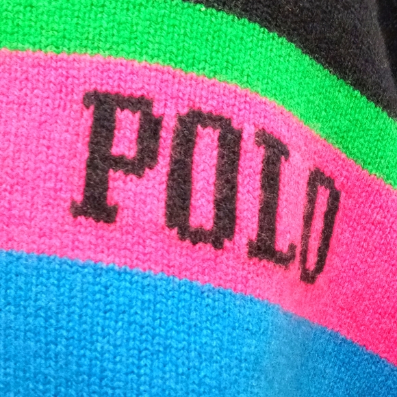 Girls Polo Colorful Wool Poncho - Picture 2 of 6